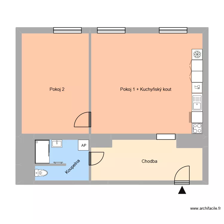 Jana Nerudy 613, byt 2. Plan de 7 et 73 m² Jana Nerudy 613, byt 2. Plan de 7 et 73 m²
