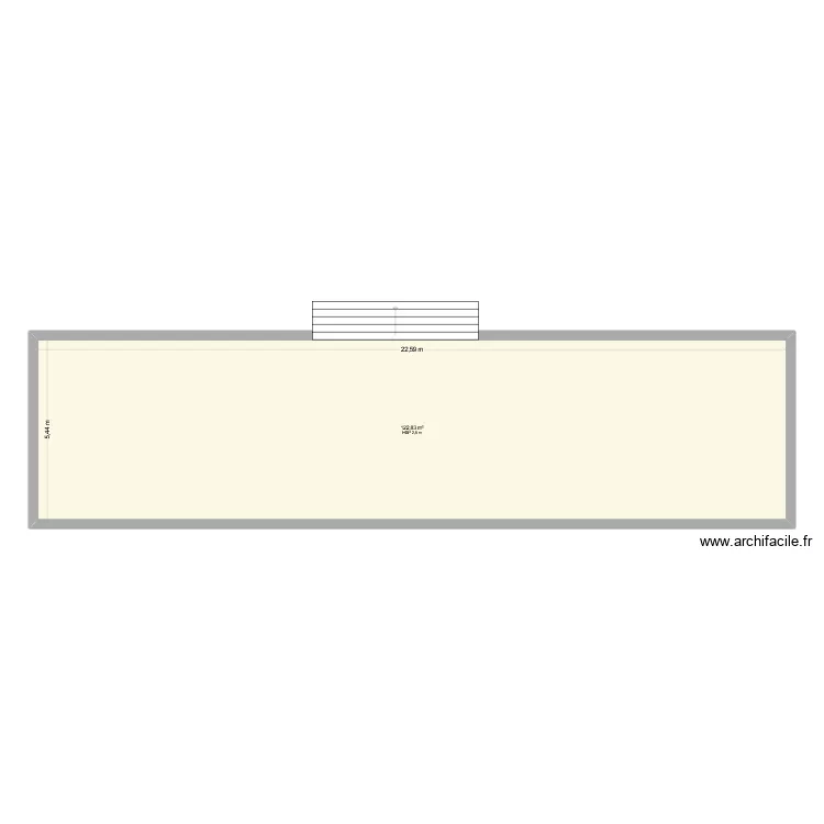 terrasse. Plan de 1  et 123 m²