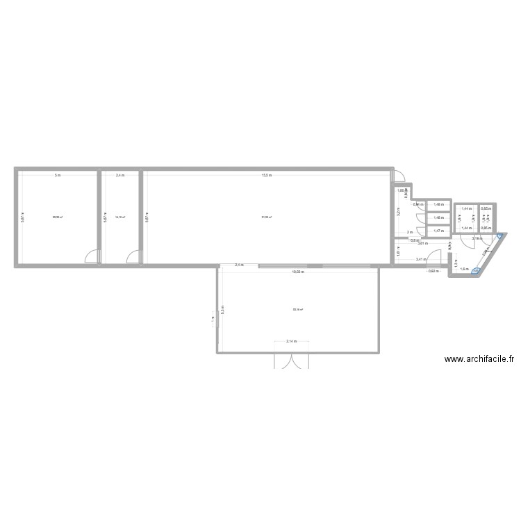 Restaurant V00. Plan de 11 pièces et 212 m2