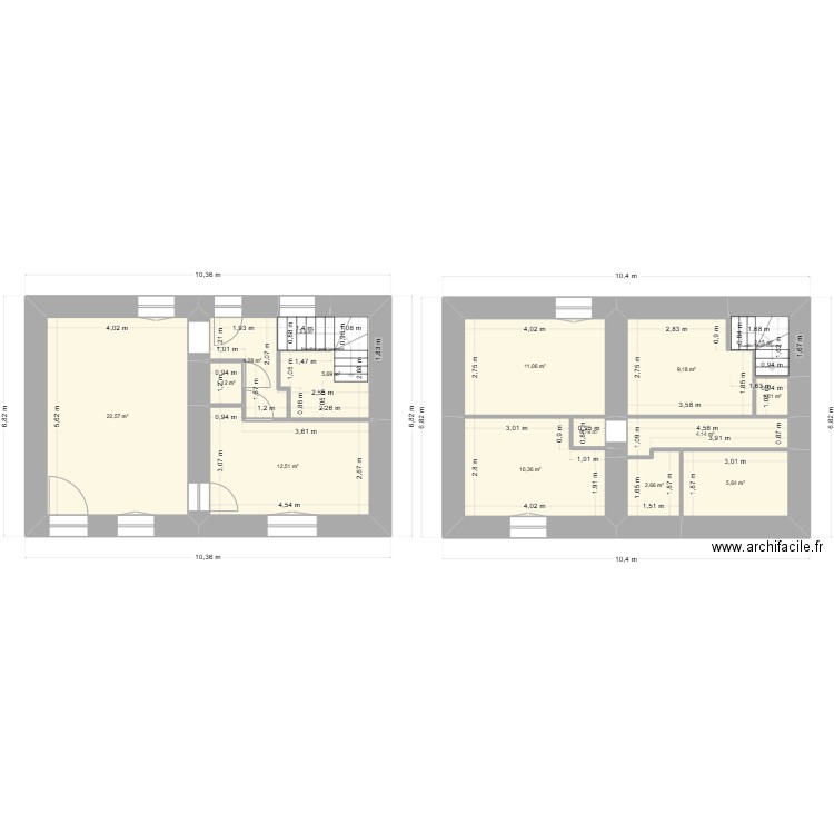 guiguet. Plan de 15 pièces et 94 m2