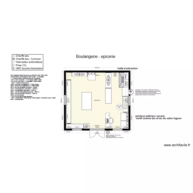 boulangerie-epicerie. Plan de 1 Pièce et 35 m² boulangerie-epicerie. Plan de 1 Pièce et 35 m²