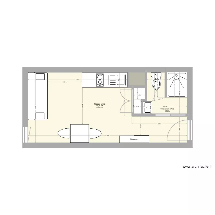 Baronie Projet 1. Plan de 4 et 17 m² Baronie Projet 1. Plan de 4 et 17 m²