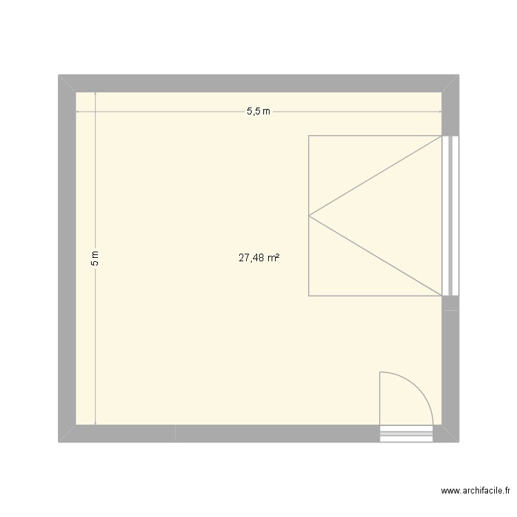garage. Plan de 1 pièce et 27 m2