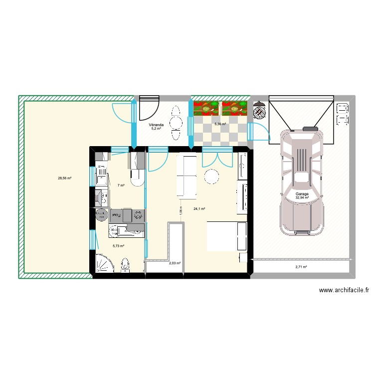 STUDIODECUIS. Plan de 9 pièces et 114 m2