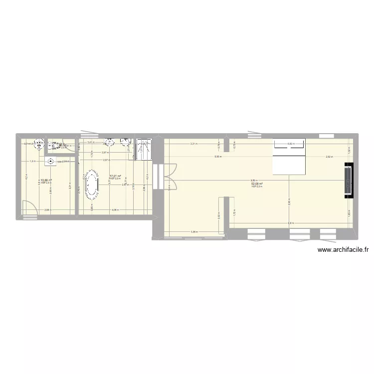 Genis Parents. Plan de 4  et 81 m²