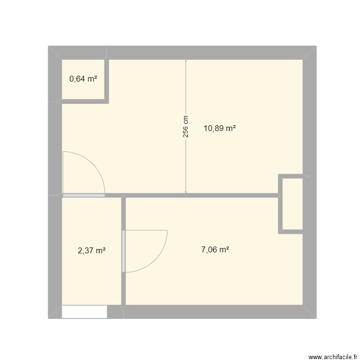 Pérenchie partie de gauche avant. Plan de 4 pièces et 21 m2