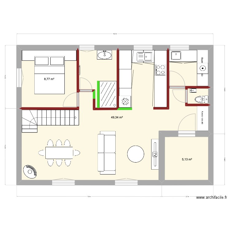 petite maison v2. Plan de 7 pièces et 112 m2