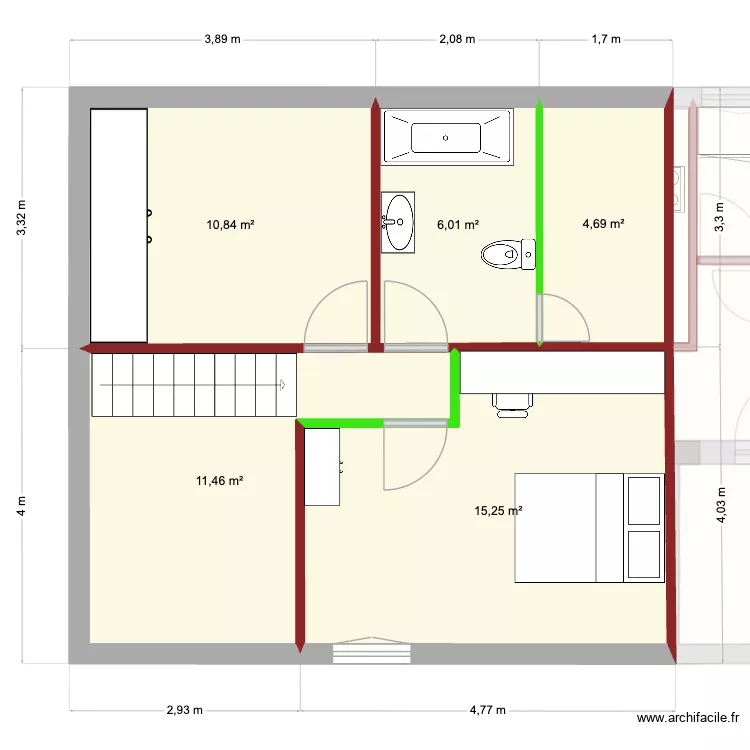 petite maison v2. Plan de 8 pièces et 111 m²
