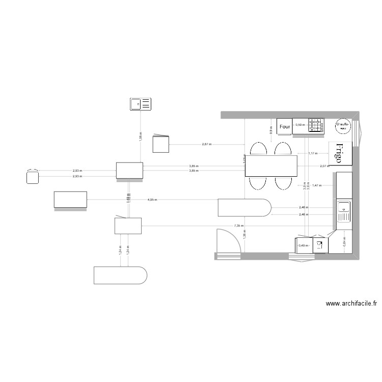 cuisine Emilie. Plan de 0 pièce et 0 m2
