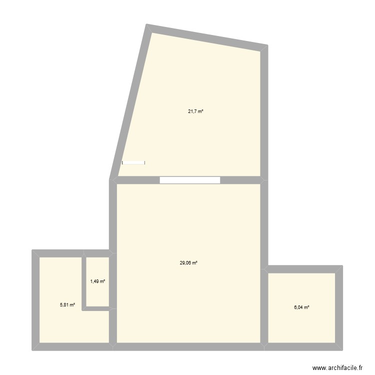 coulonge / charente rdc. Plan de 5 pièces et 64 m2