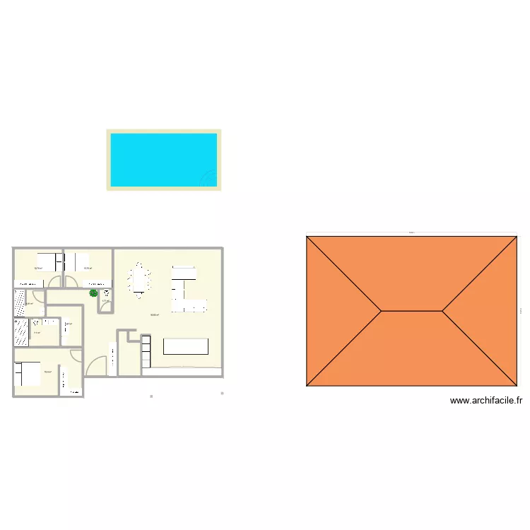 plan V1. Plan de 8  et 152 m²