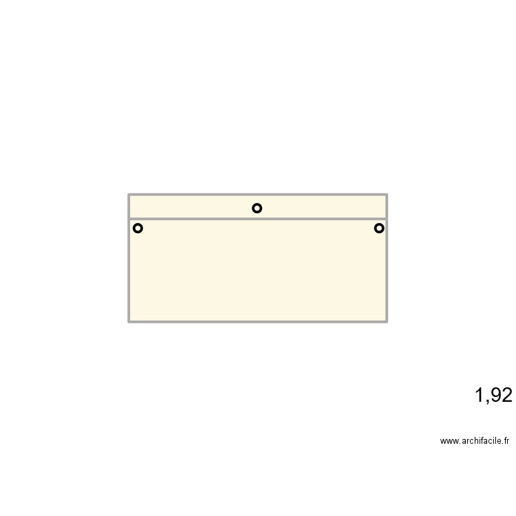 bureau dessus. Plan de 1 pièce et 2 m2