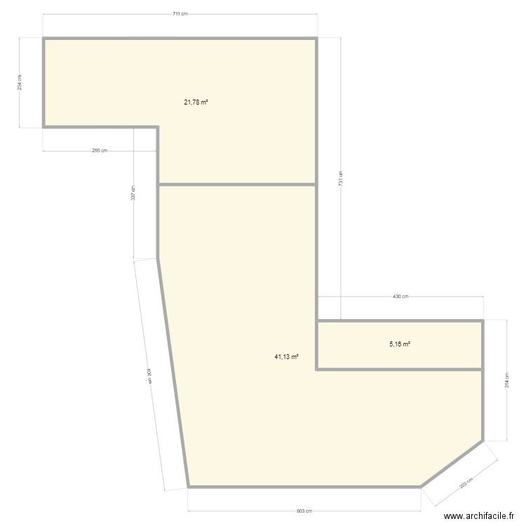 Toiture Moreira. Plan de 3 pièces et 68 m2