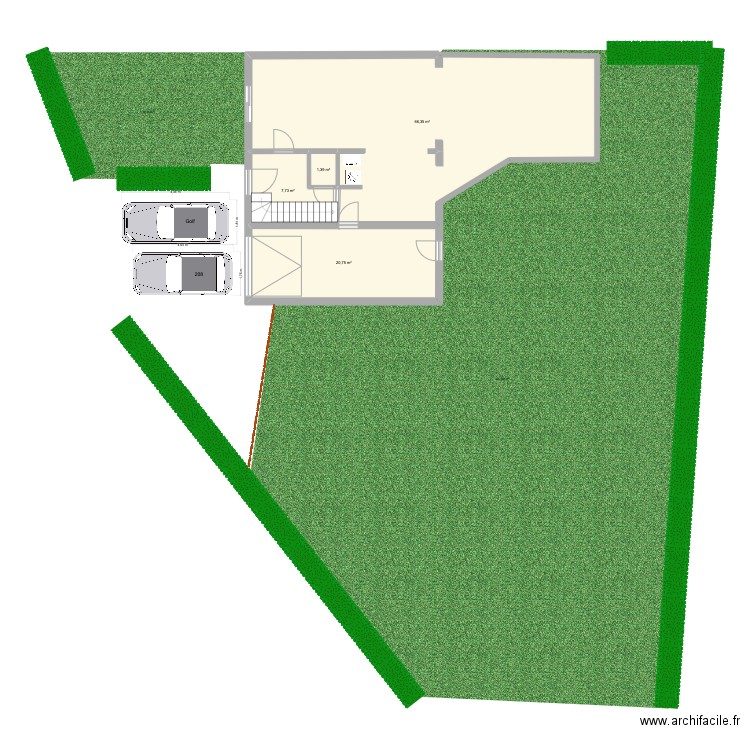 Chéreng - Complexe. Plan de 4 pièces et 96 m2