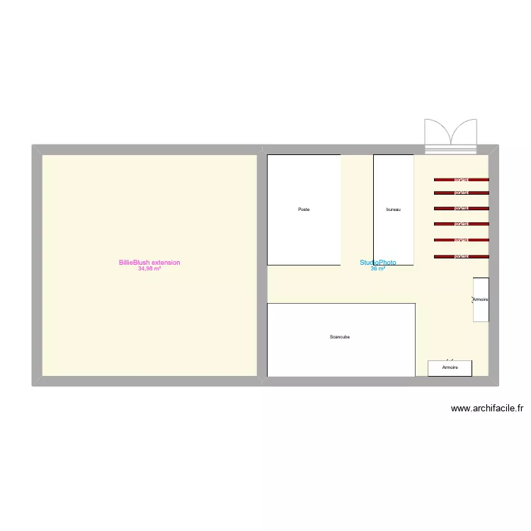 studio. Plan de studio. Plan de