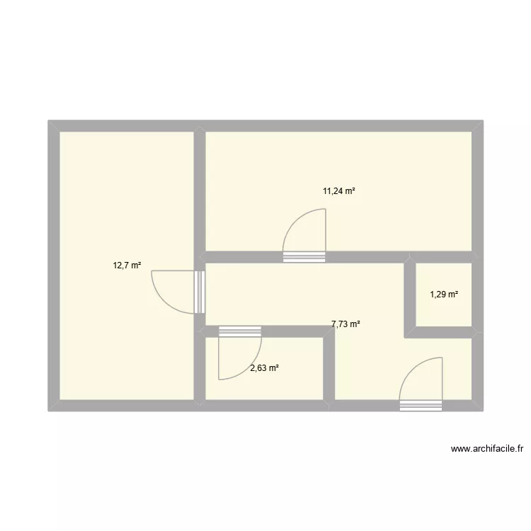 BAT 198 RDC. Plan de 5  et 36 m²