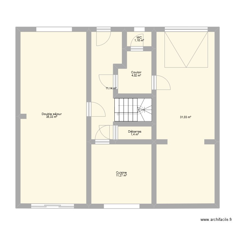 Ronchin RDC. Plan de 7 pièces et 95 m2