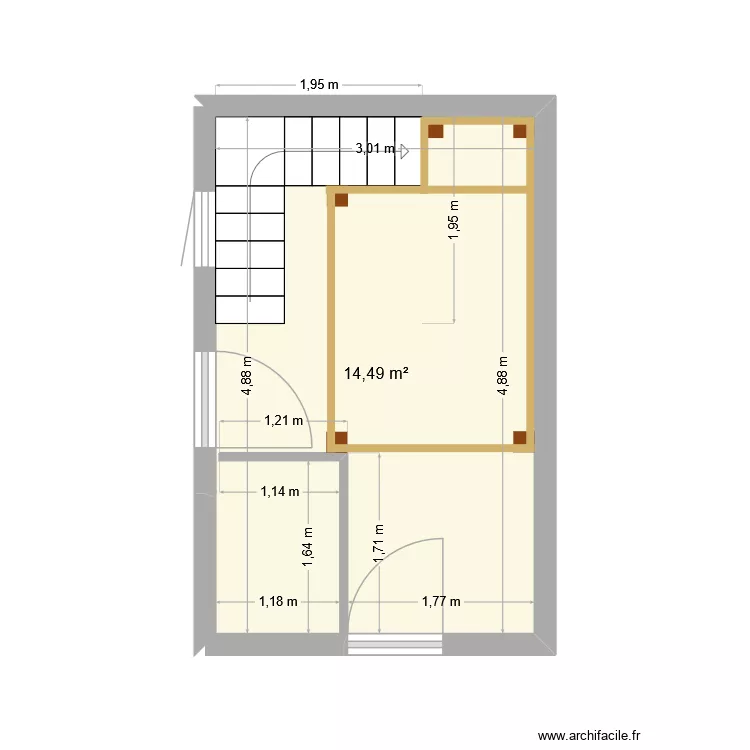 pièce annexe. Plan de 1 Pièce et 14 m² pièce annexe. Plan de 1 Pièce et 14 m²