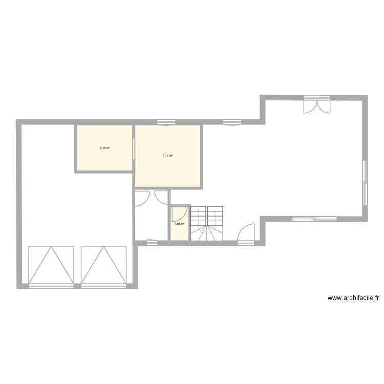 maison. Plan de 3 pièces et 21 m2