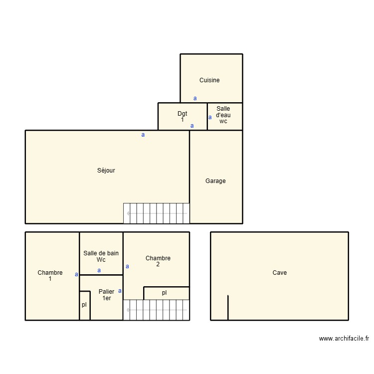 QUIMPER LEMOAL YVETTE. Plan de 12 pièces et 80 m2