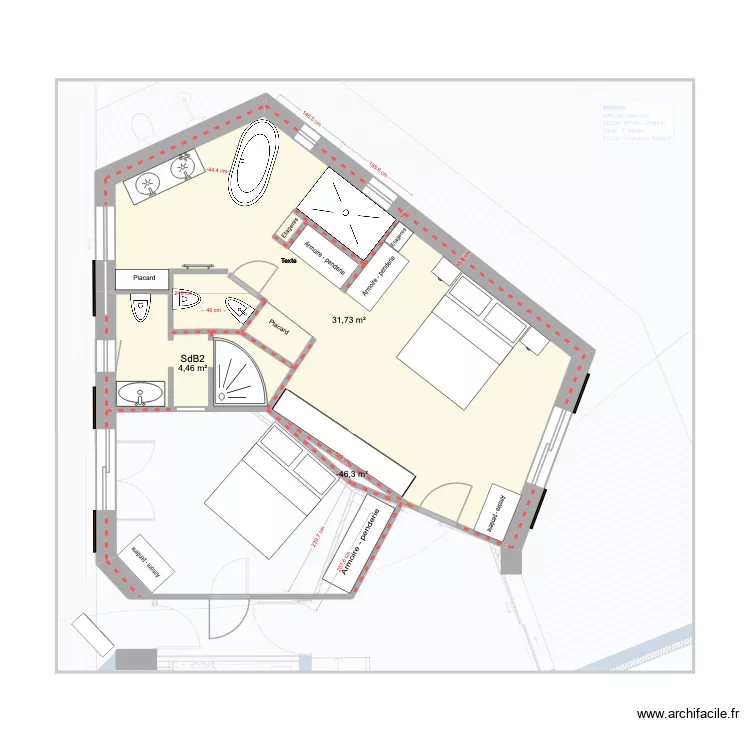 CH1 et 2 v7. Plan de 3  et 36 m²