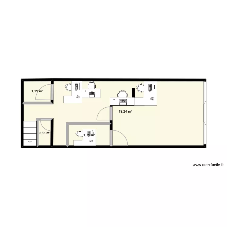 AMMENAGEMENT MICROFINANCE. Plan de 4  et 23 m²