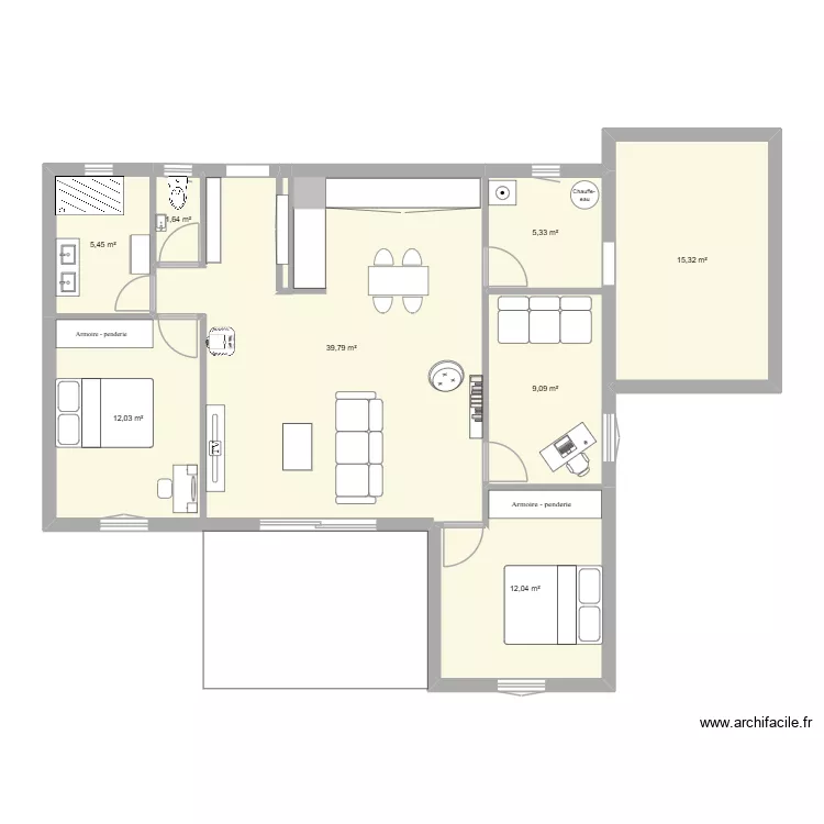 Maison03. Plan de 8  et 101 m²