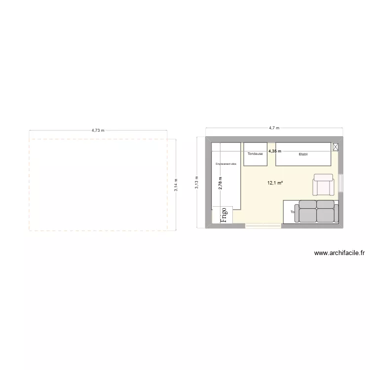 Kerdruc. Plan de 1  et 12 m²