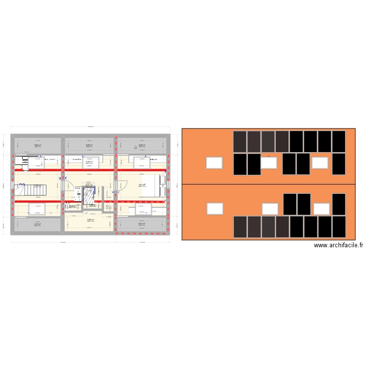 Greniers Faisans2. Plan de 12 pièces et 83 m2