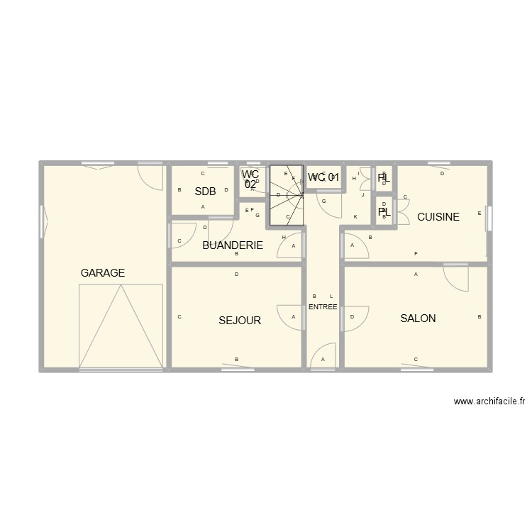 PLAN GALICIAN RDC PLB. Plan de 11 pièces et 49 m2