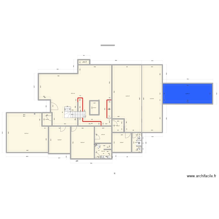 PLAM rà. Plan de 18 pièces et 299 m2
