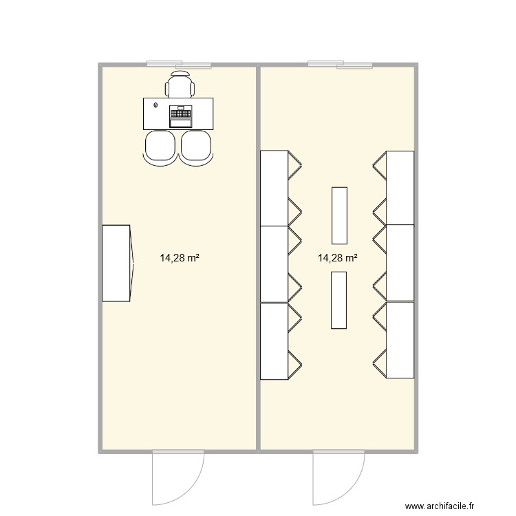 COFICIEL CHANTIER. Plan de 2 pièces et 29 m2