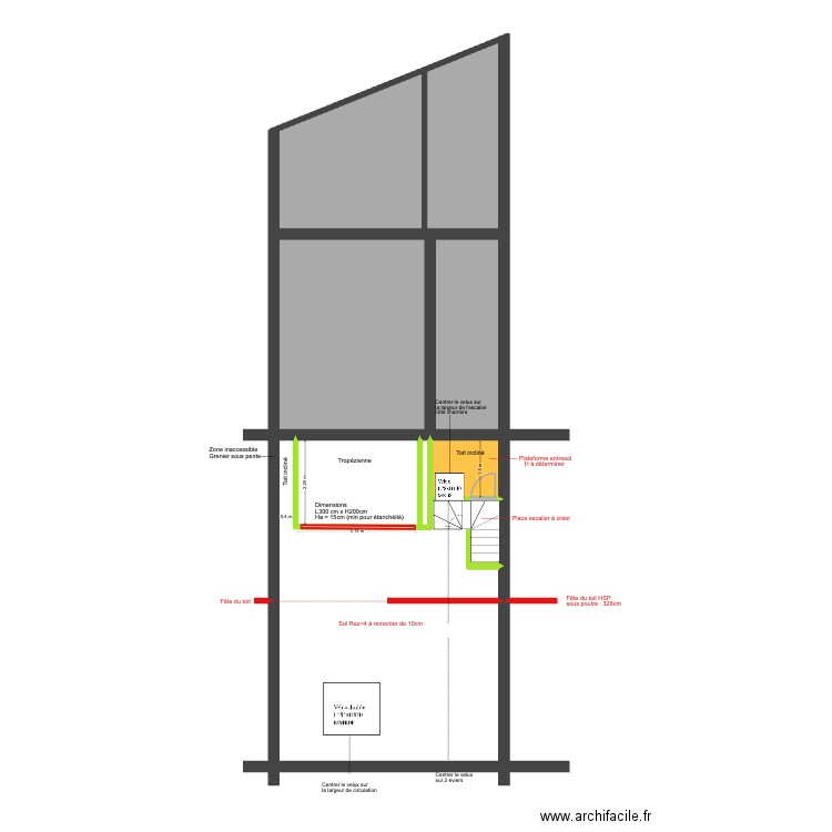 BAUCQ 77 4e étage Démolition def. Plan de 8 pièces et 98 m2