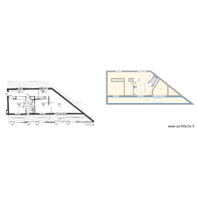 Appartement terre neuve test. Plan de 6 pièces et 96 m2