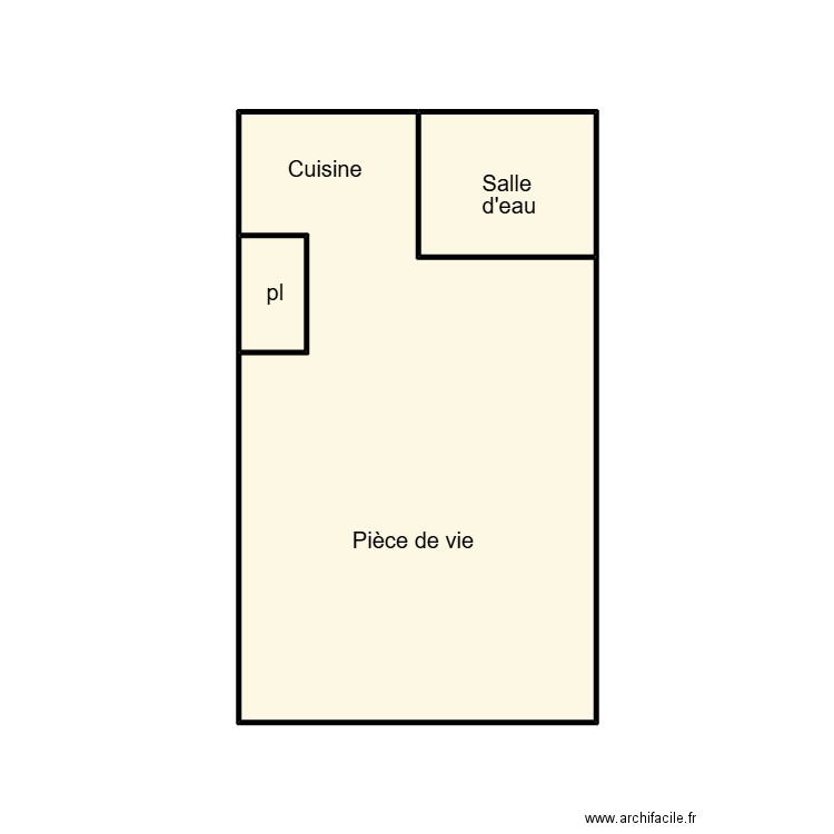 QUIMPER LOZACH FRANCOISE. Plan de 3 pièces et 17 m2