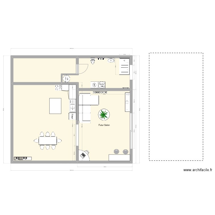 plan attendu. Plan de 5 pièces et 125 m2