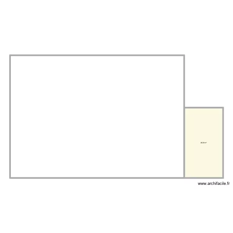 prof. Plan de 1 Pièce et 27 m²