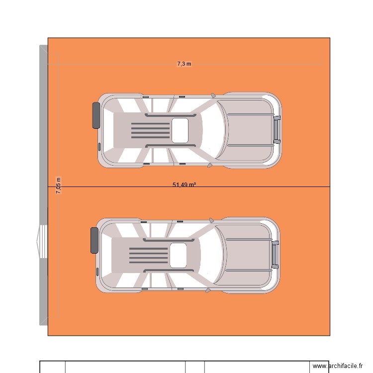 plan garage. Plan de 1 pièce et 51 m2