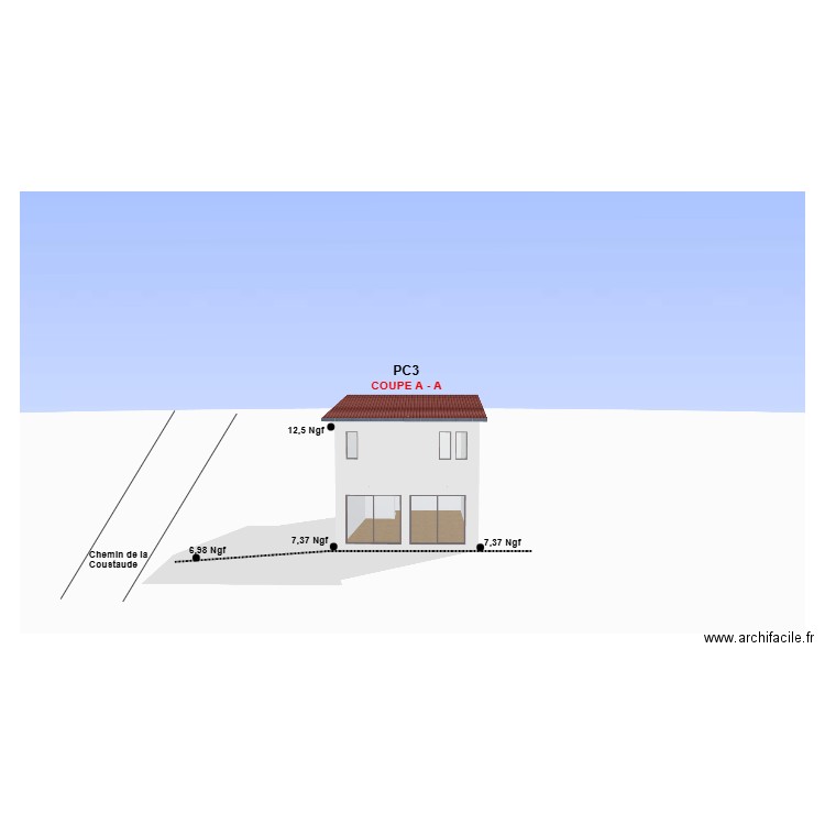 PC3 Coupe AA. Plan de 0 pièce et 0 m2