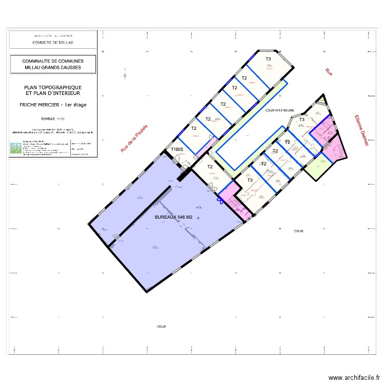 FRICHE MERCIER R+1 V3. Plan de 21 pièces et 1188 m2