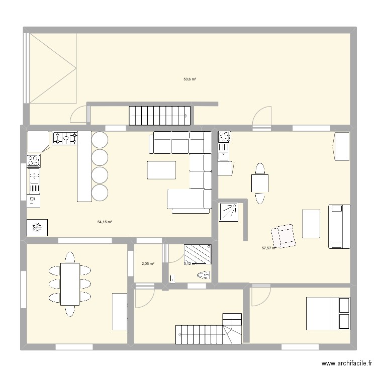 Renault. Plan de 5 pièces et 171 m2