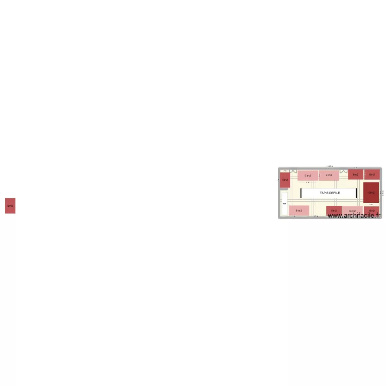 Salle 1 salon. Plan de 1  et 181 m²