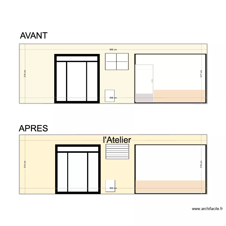 Facade l'Atelier. Plan de Facade l'Atelier. Plan de