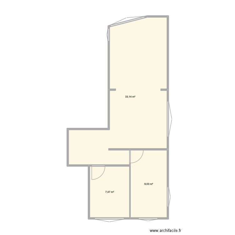 Baumettes Actuel. Plan de 3 pièces et 50 m2