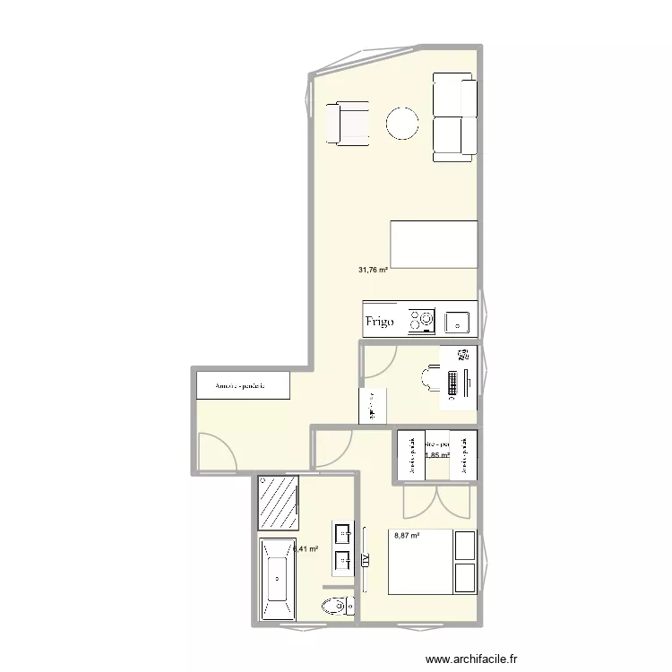 Baumettes Actuel. Plan de 4 et 49 m² Baumettes Actuel. Plan de 4 et 49 m²