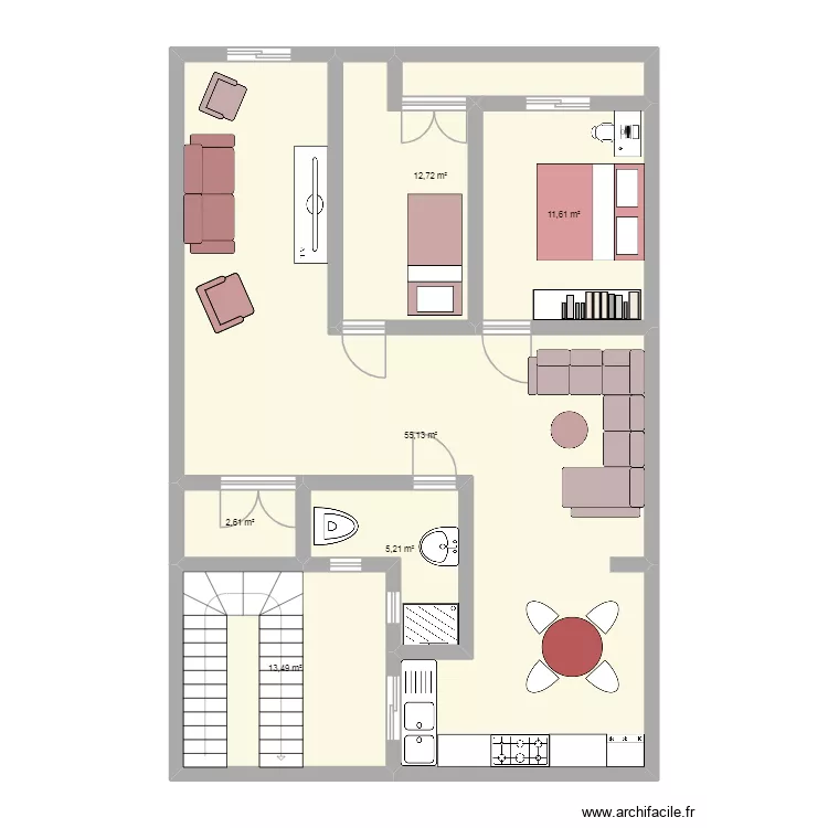 plan hichem. Plan de 6 pièces et 101 m²