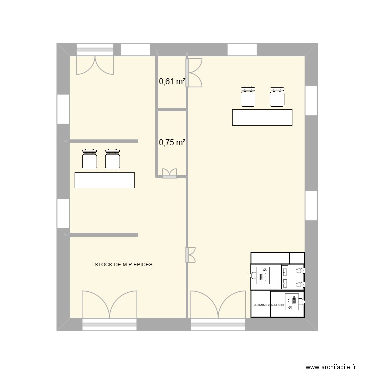 RIF CONVOY. Plan de 3 pièces et 25 m2