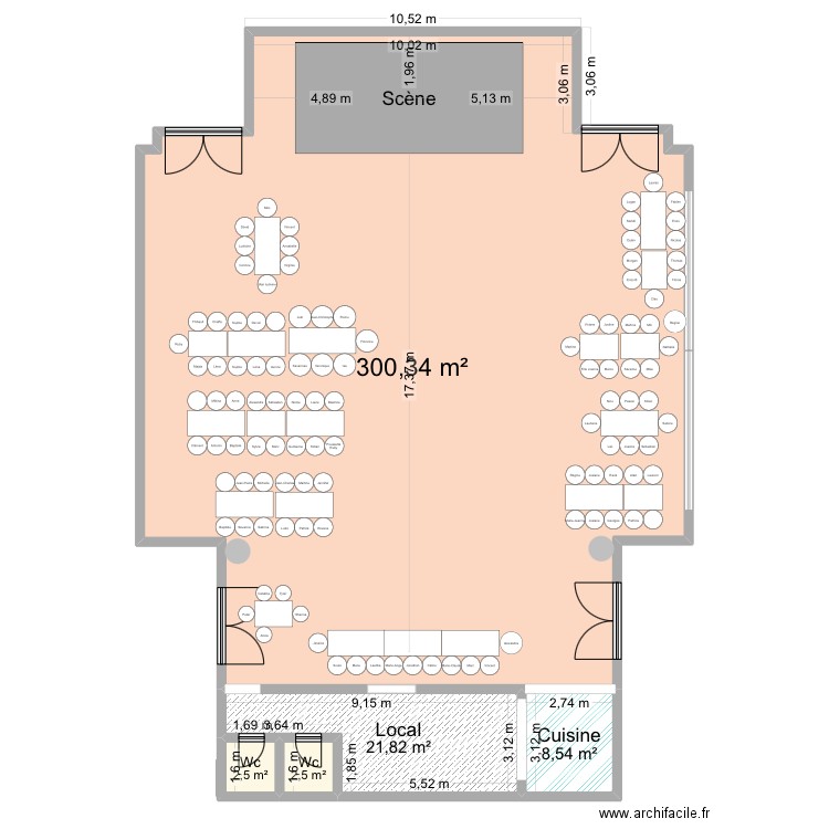 Plan de table Mariage Celine et Jonathan. Plan de 5 pièces et 336 m2