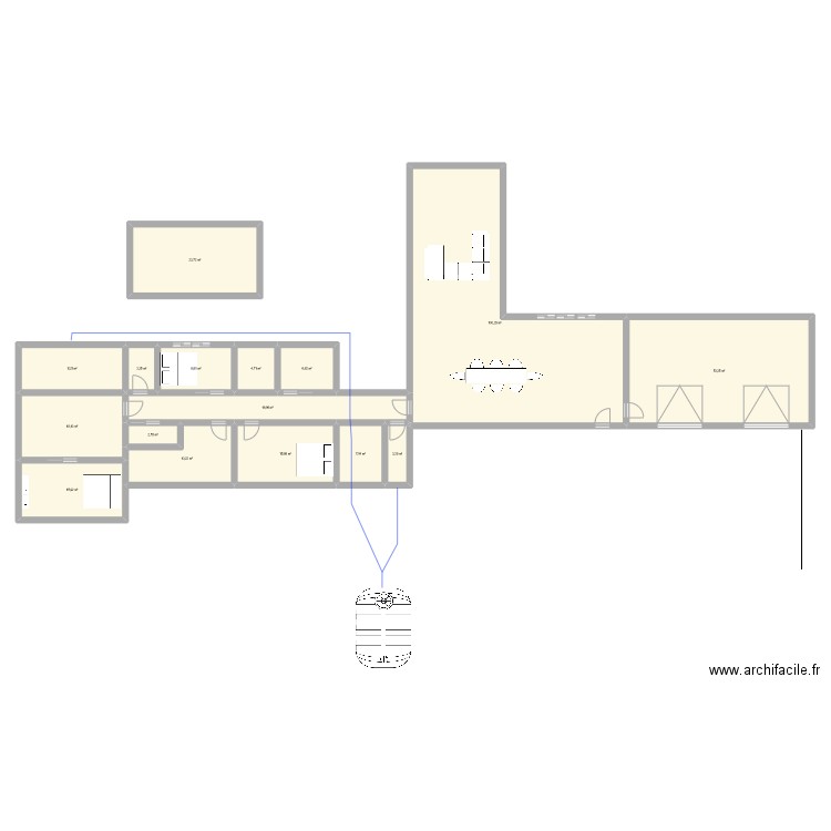 plassac. Plan de 16 pièces et 310 m2