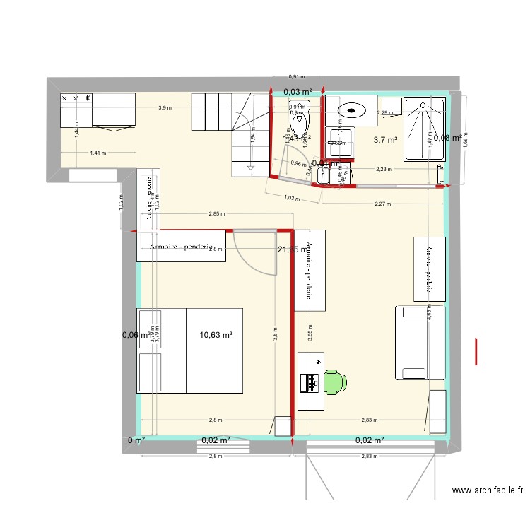 Sous-sol6. Plan de 11 pièces et 38 m2